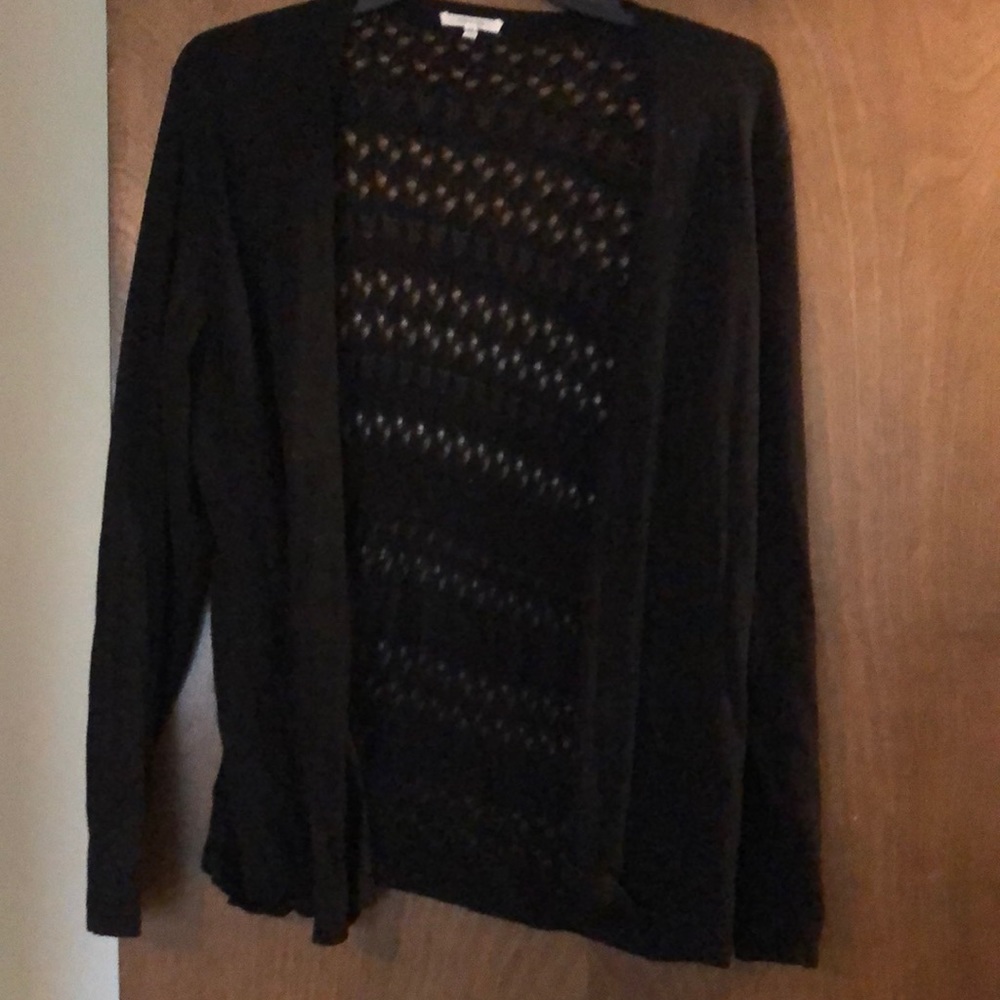 Black crochet back cardigan